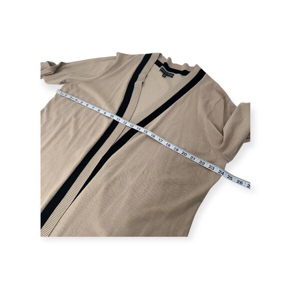 Sienna & Sage Womens Open Front Cardigan 2X Beige/Black Color Block Design ComfY - Picture 4 of 11